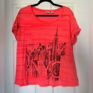 Cato Women's Coral NYC Graphic Tee